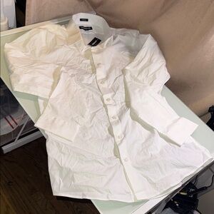 Express Men's Cream Casual Button Down Shirt